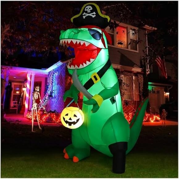 7 FT Halloween Inflatables Dinosaur Outdoor Decorations...